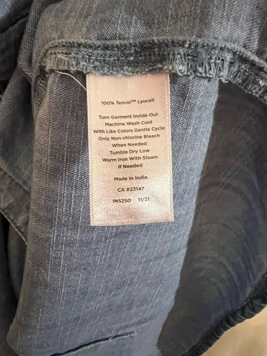 Talbots Blue Chambray Button-Front Blouse - Picture 5 of 7